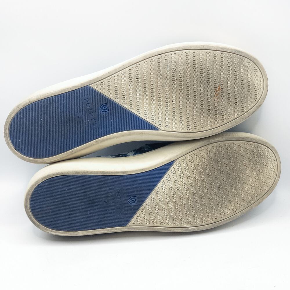 Rothys The Sneaker Shibori Blue Knit Size 9 Coastal Prep Casual Comfort - Picture 8 of 8